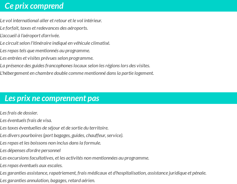 Conditions tarifaires